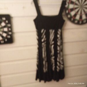 Black and White Sleeveless Dress